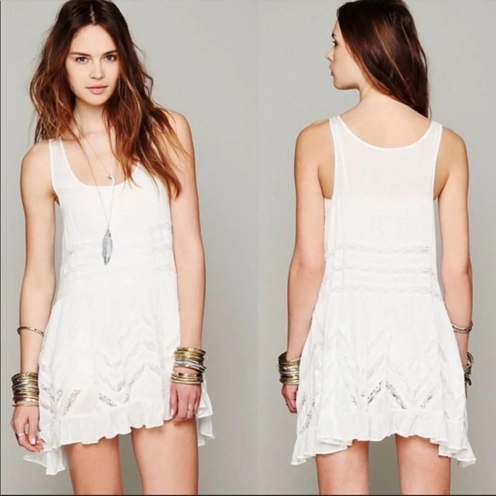 Free People White Lace Mini Dress - Picture 4 of 13